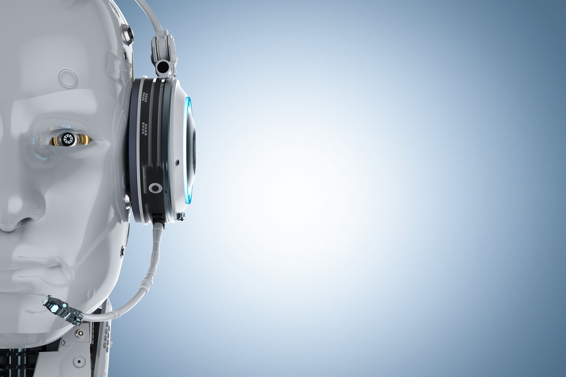robot wear headset
